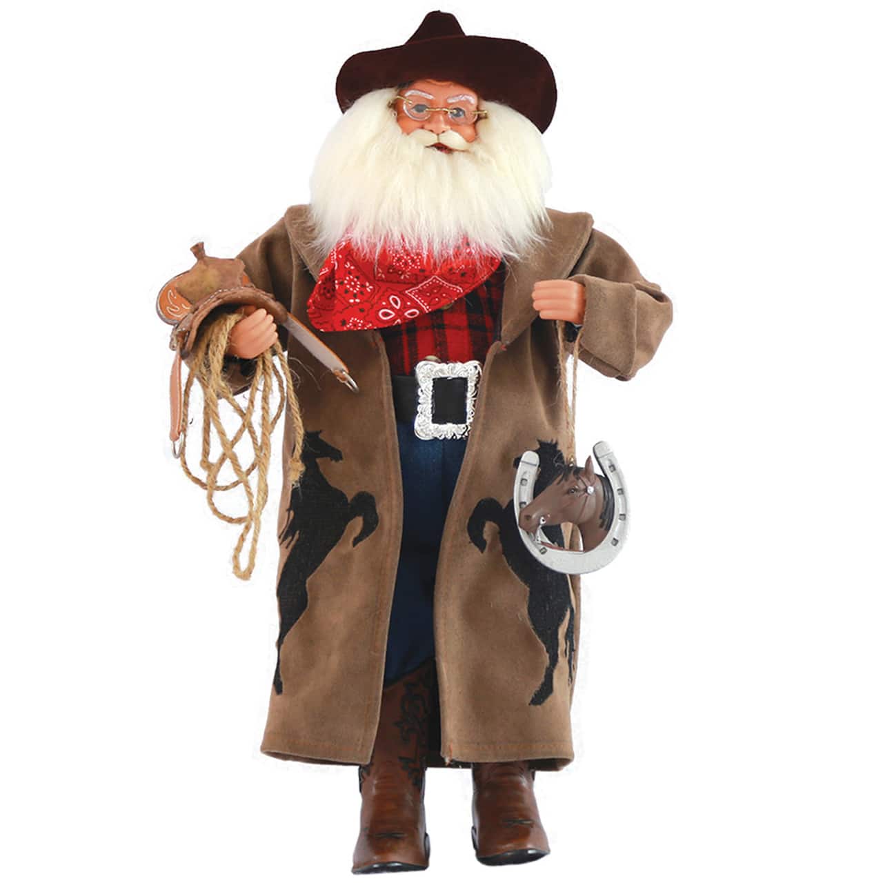 Santa's Workshop 18" Cowboy Santa With Horseshoe